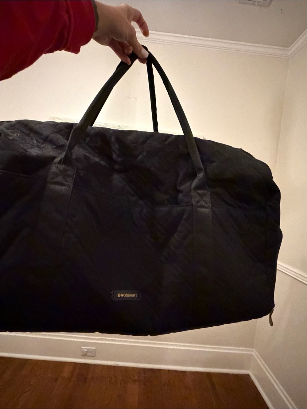 Black BAGSMART Quilted Weekender Duffle